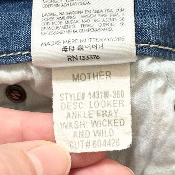 MOTHER - Looker Ankle Fray - Wicked and Wild - Distressed Blue Denim Jeans - 30 - Picture 14 of 16